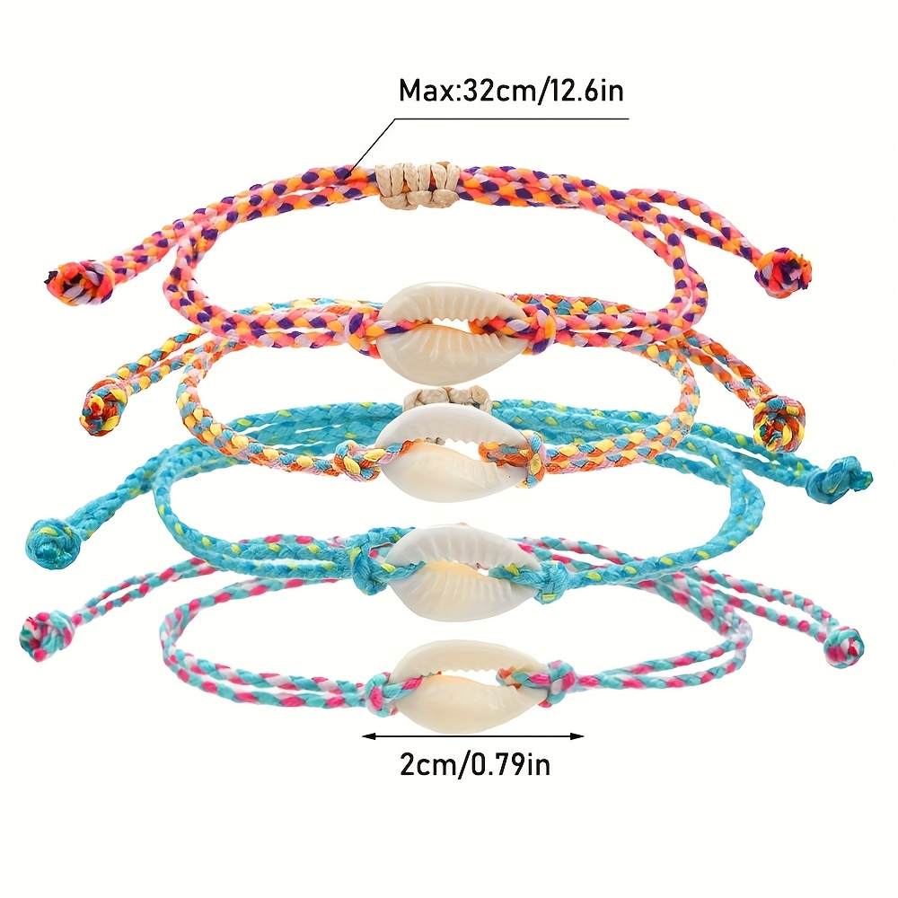 Bohemian Adjustable Bracelets Colorful Shell Bead Elastic Stretch Fit